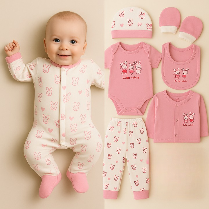 Cute Bunny Baby Gift Set – Pink