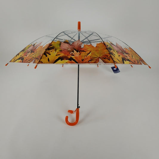 Autumn Leaf Transparent Kids Umbrella