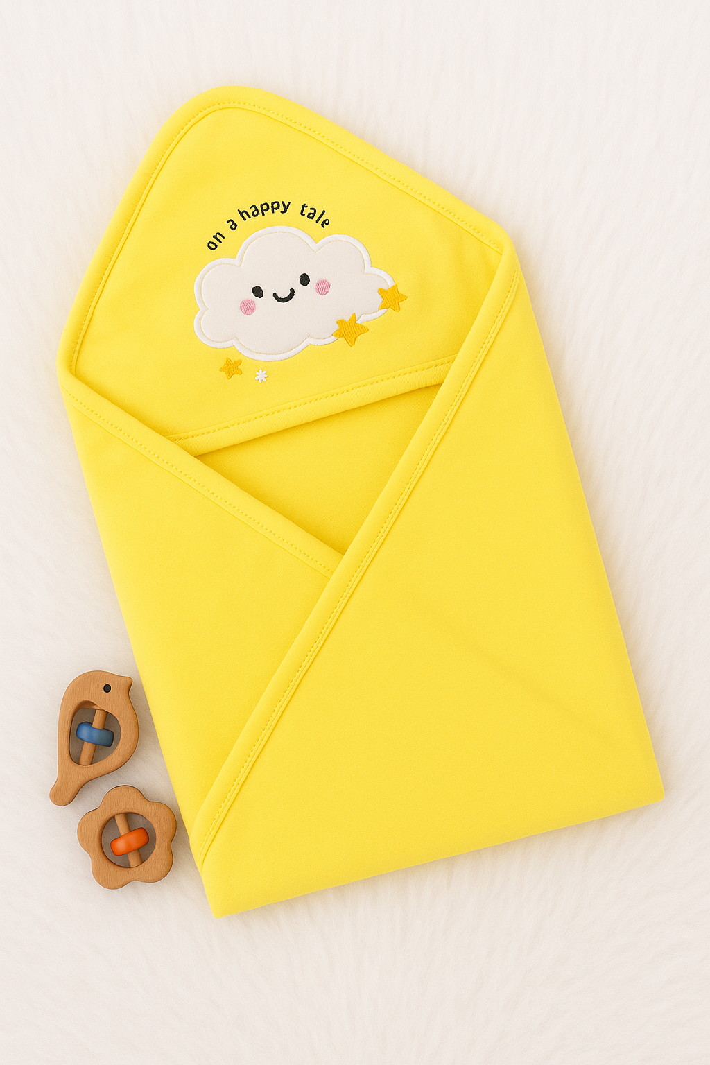 Sunny Happy Cloud Single Layer Hooded Baby Towel