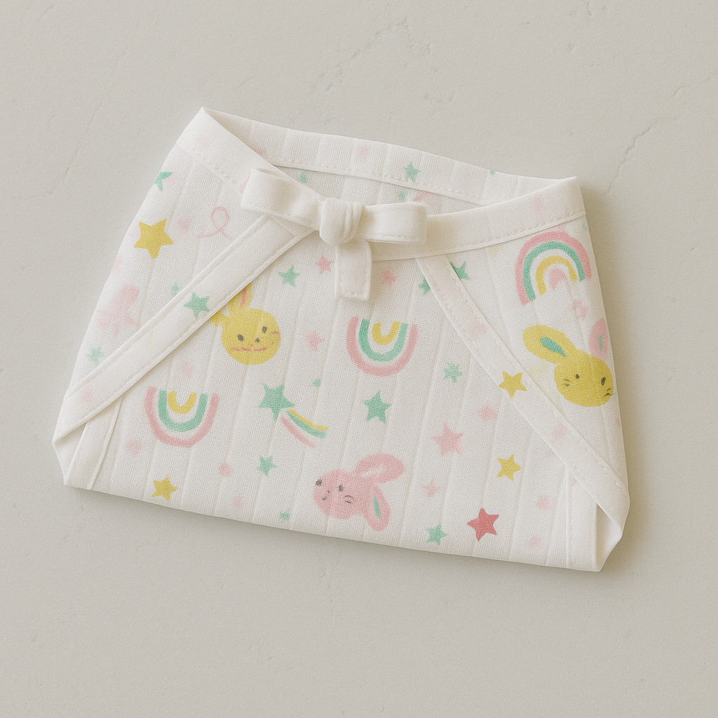 Rainbow Bunny Muslin Nappy