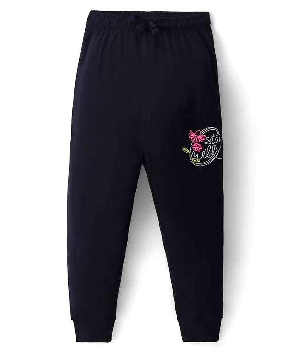 DO-27512 BLACK G.PRINTED JOGGERS