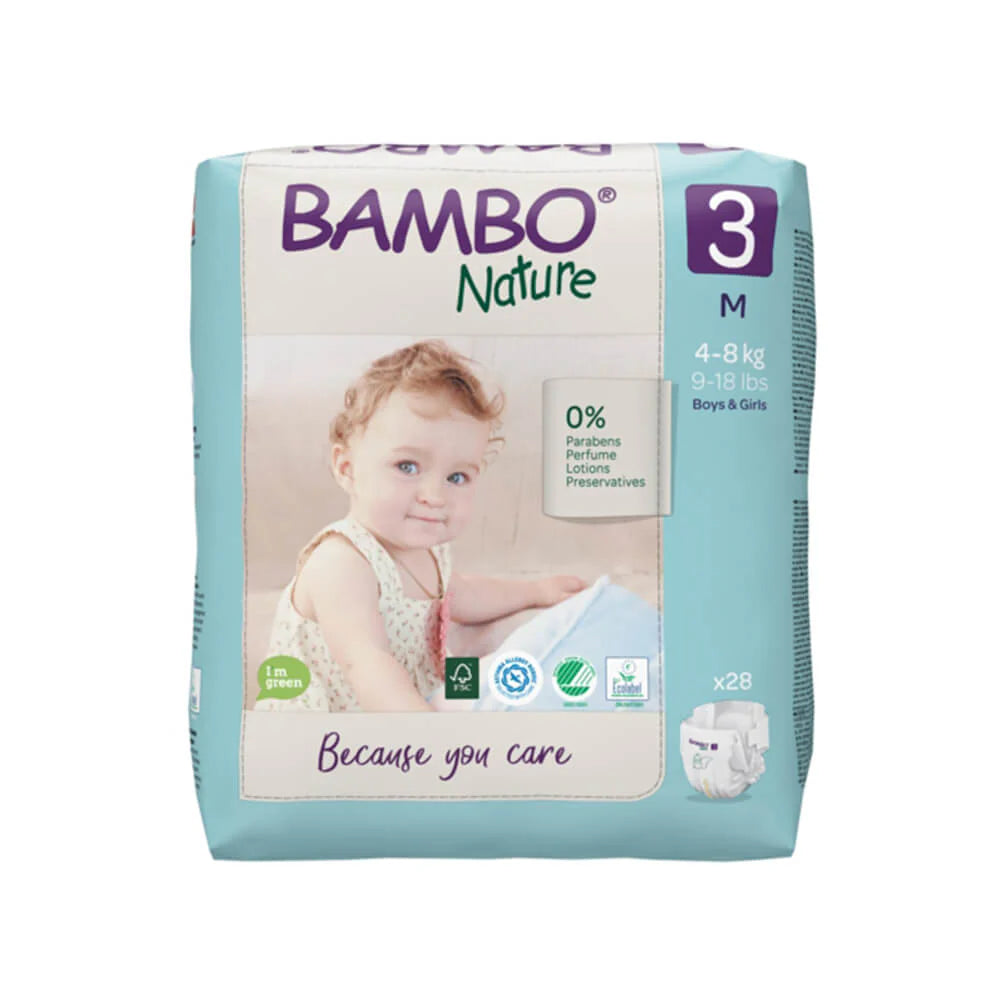 BAMBO NATURE TAPE DIAPERS (M) - Mamadada