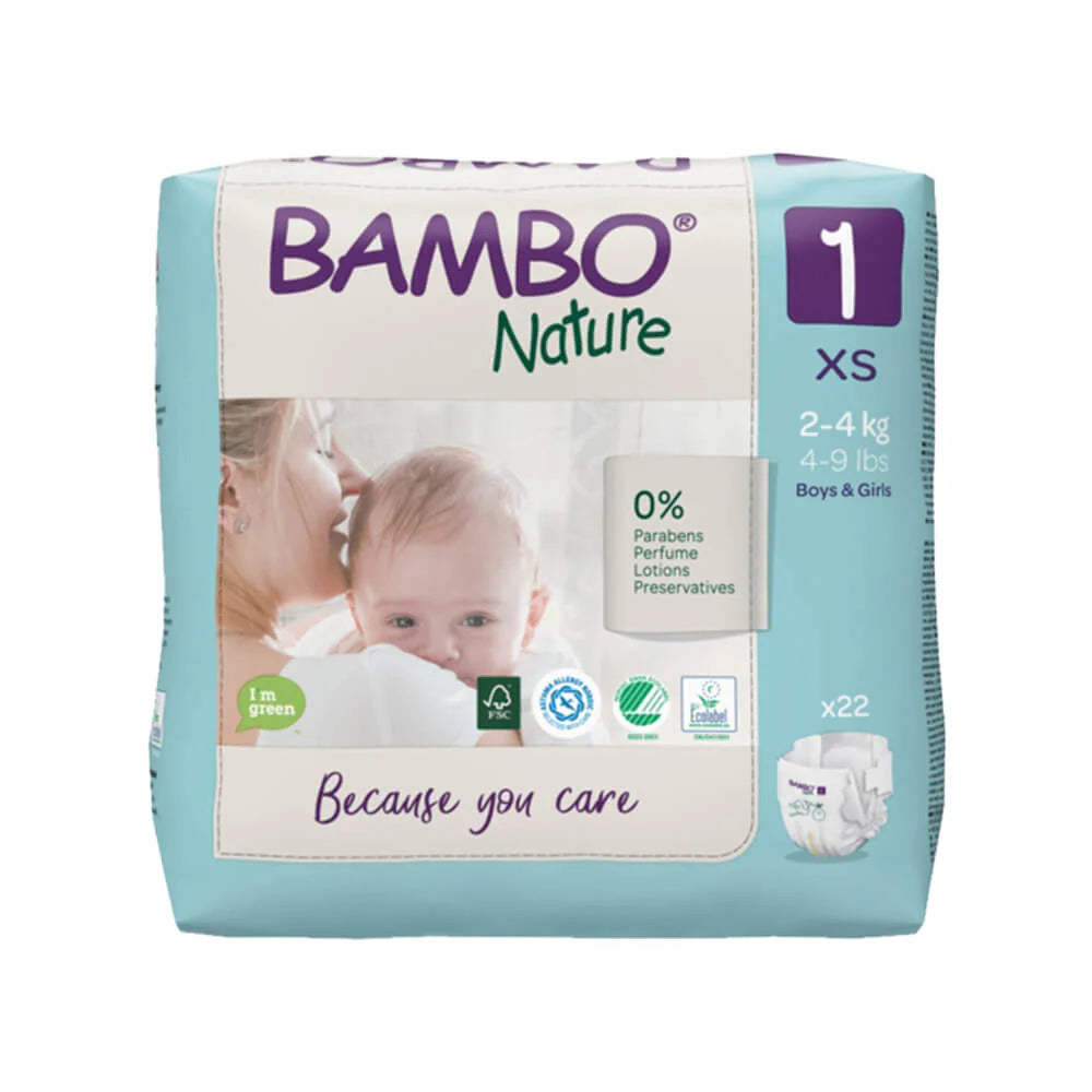 BAMBO NATURE TAPE DIAPERS (XS) - Mamadada