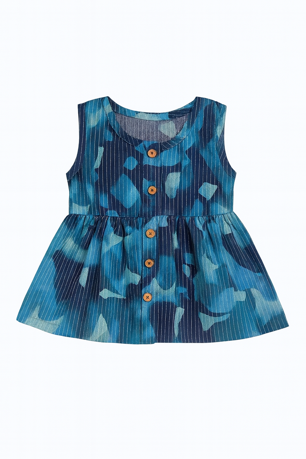 Navy Abstract Print Dress