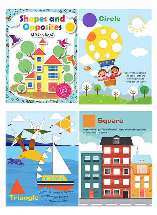 Pegasus - Set of 4 Sticker Books - Number, ABC, Things that Move & Shapes and Opposites