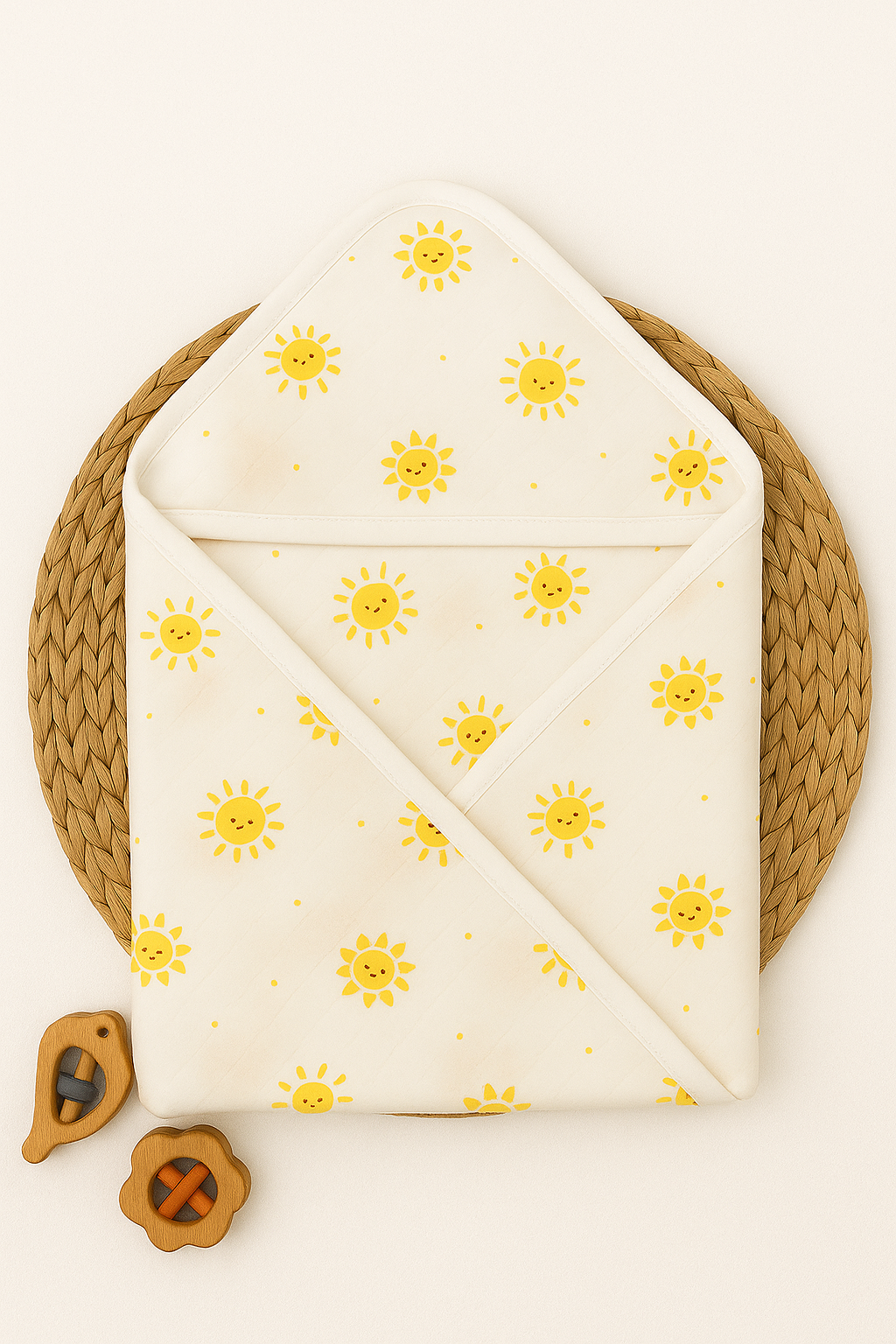 Sunny Smiles Double-Layer Hooded Towel