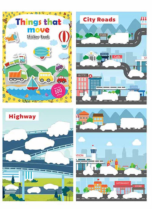 Pegasus - Set of 4 Sticker Books - Number, ABC, Things that Move & Shapes and Opposites