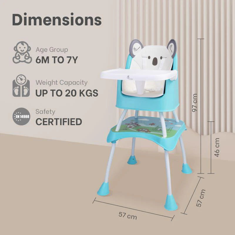 R FOR RABBIT- 4 in 1 Cherry Berry Grand High Chair - Convertible, Removable Tray