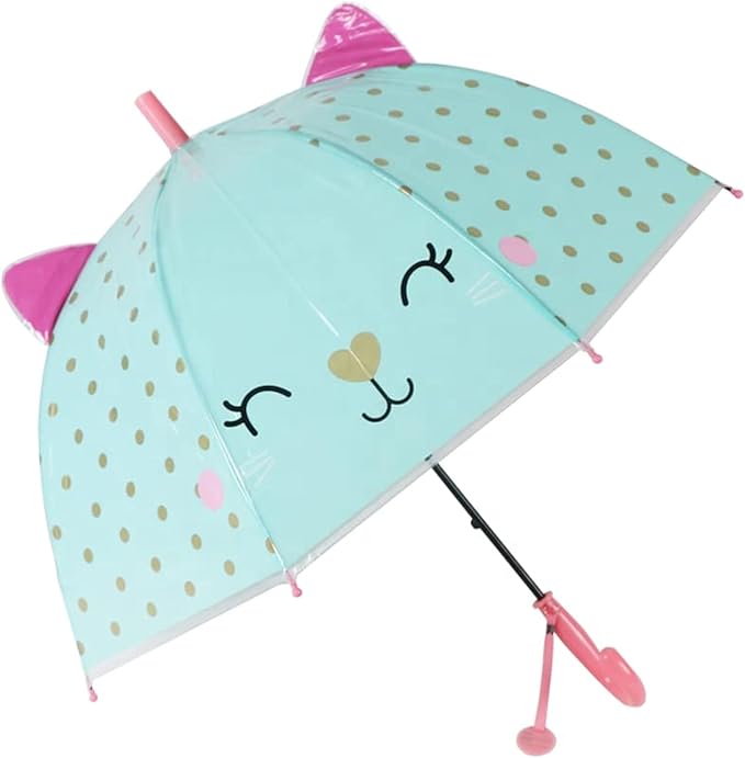 Mint Cat Umbrella with 3D Ears