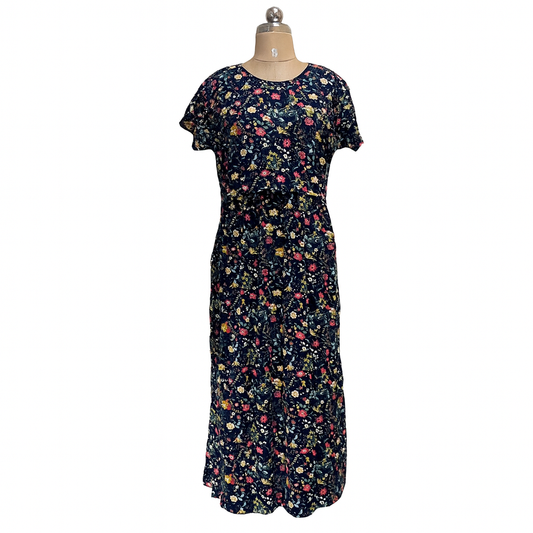 Floral Navy Feeding Maxi Dress