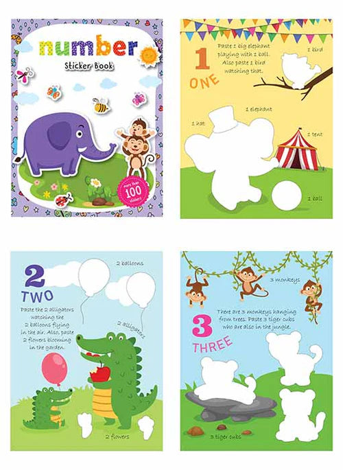 Pegasus - Set of 4 Sticker Books - Number, ABC, Things that Move & Shapes and Opposites