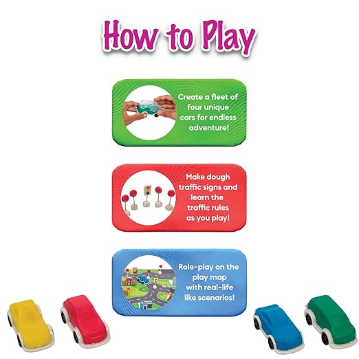 Funskool FunDough Lil’ Road Explorer – Traffic & Vehicle Play Set - Mamadada