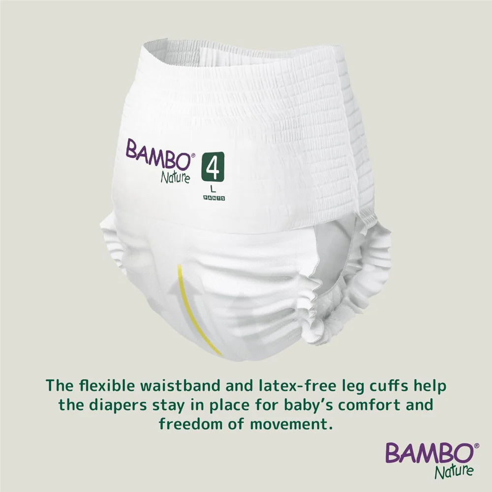Bambo Nature Premium Baby Pants Diapers for Babies, Large Size (7-12 Kgs) - Mamadada