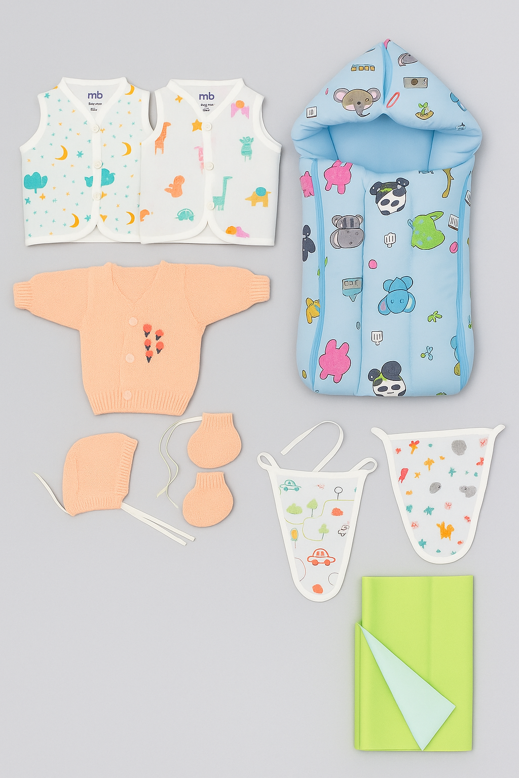 Newborn Essentials Combo Set – 10-Piece Baby Care Pack