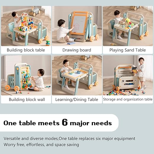 MAMA DADA - 4 in 1 Kid Multifunctional Activity Table with Large Storage for Kids