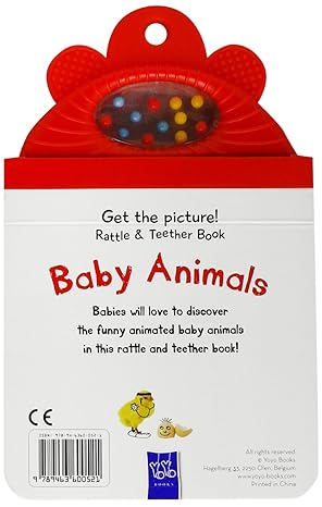 RATTLE&TEETHER BOOK-BABY ANIMAL - Mamadada