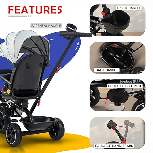 Baybee Tricycle - Grey - Mamadada