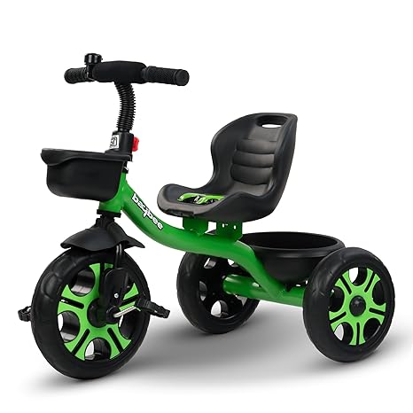 Baybee Mario Sportz Trikes Tricycle for Kids with Parental Adjust Push Handle, Canopy, Rubber Wheels & Storage - Mamadada