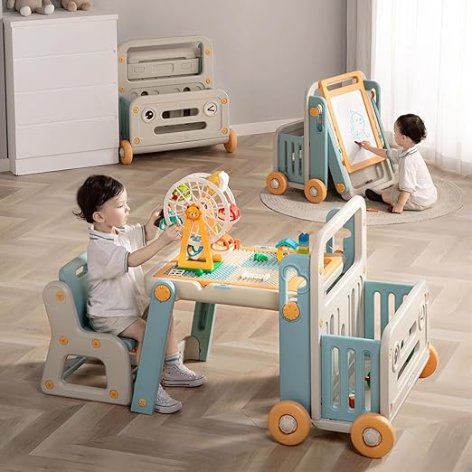 MAMA DADA - 4 in 1 Kid Multifunctional Activity Table with Large Storage for Kids