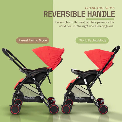 Baybee Portable Infant Baby Stroller for Babies with 3-Position Adjustable Seat & Canopy-RED