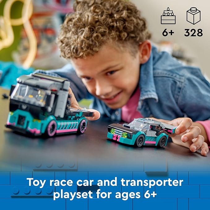 60406 RACECAR&CAR CARRIER TRUCK