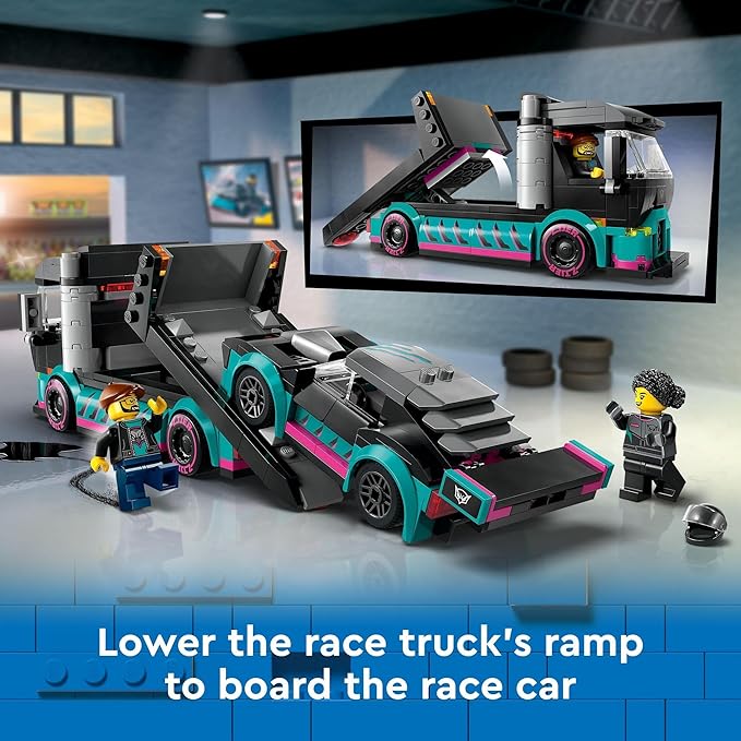 60406 RACECAR&CAR CARRIER TRUCK
