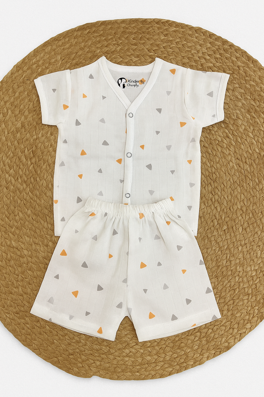 Triangle Minimal Muslin Jabla & Shorts Set