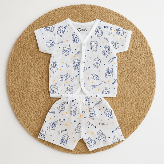 Astronaut Muslin Jabla & Shorts Set
