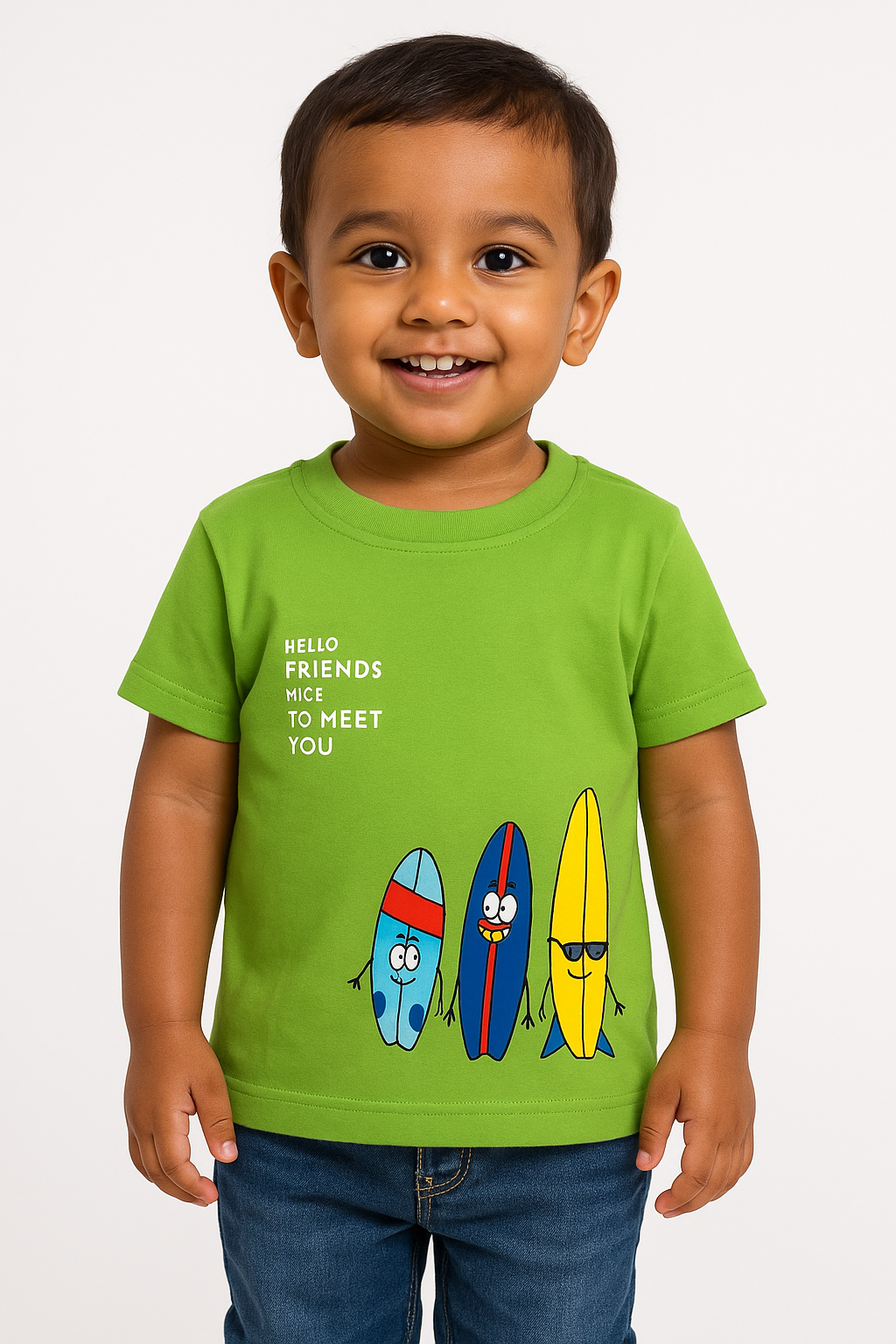 Green “Hello Friends” T-Shirt