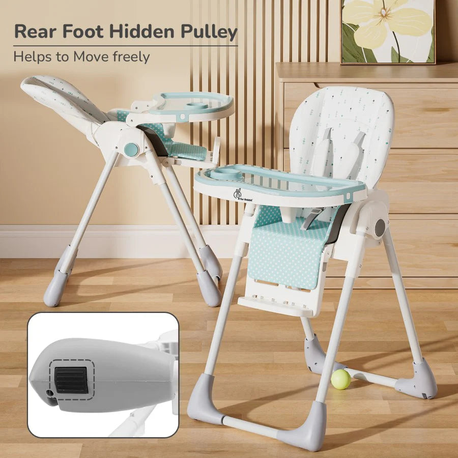 Marshmallow lite High Chair - 6 Level Height Adjustment, 3 Recline modes, Adjustable