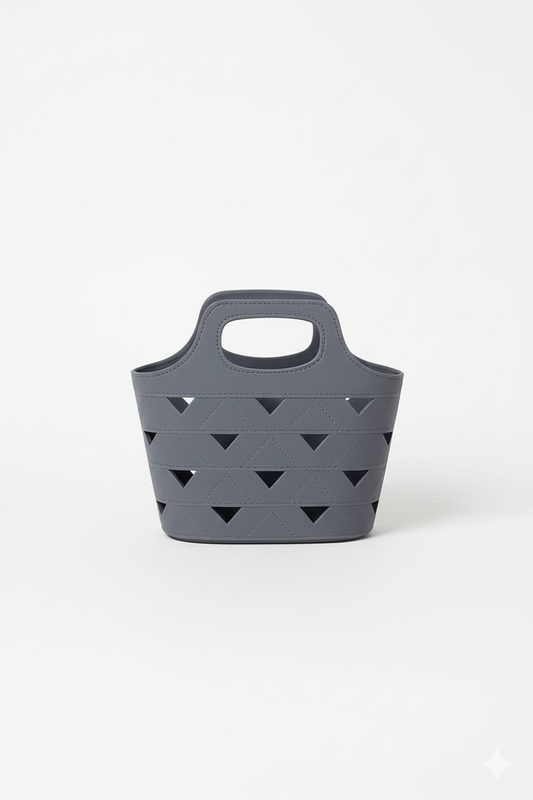 Cut-Out Design Silicone Tote Bags – Grey, Navy & Light Grey - Mamadada
