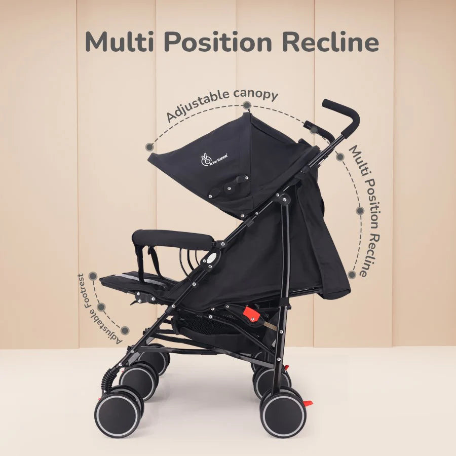 Ginny &Jhonny Stroller-Blackgrey R FOR RABBIT