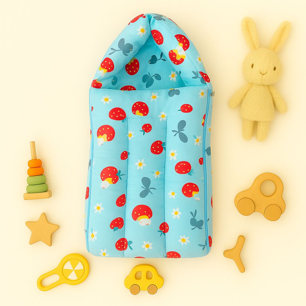BW-STRAWBERRY BLUE BED