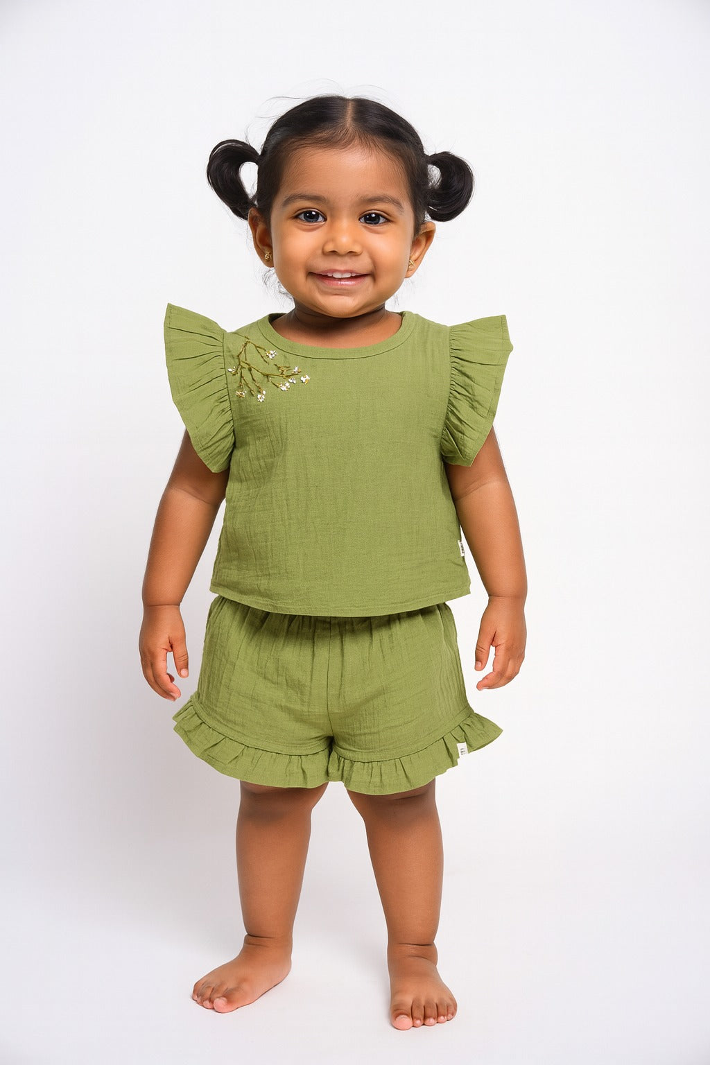 Sage Green Bloom Ruffle Co-ord Set