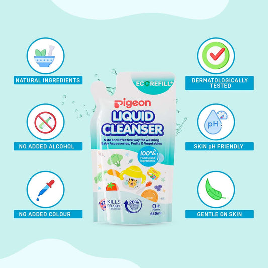 Pigeon Liquid Cleanser Regular 650ml Refill - Mamadada