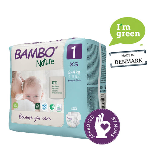 Bambo Nature Eco-Friendly Baby Diapers – Size 1 (XS) - Mamadada