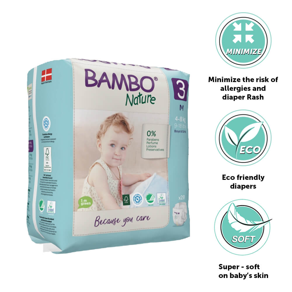 Bambo Nature Eco-Friendly Baby Diapers – Size 3 (M)