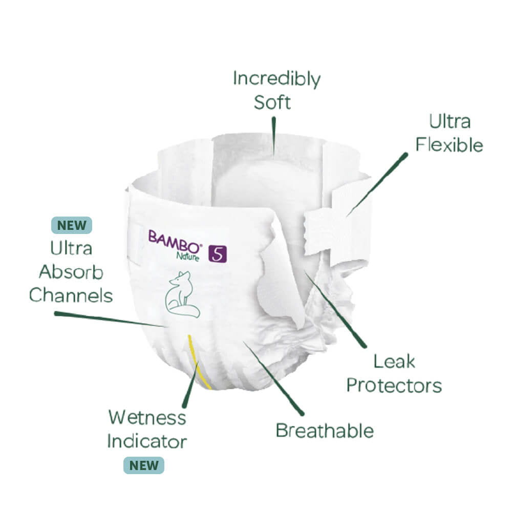 Bambo Nature Eco-Friendly Baby Diapers – Size 5 (XL)