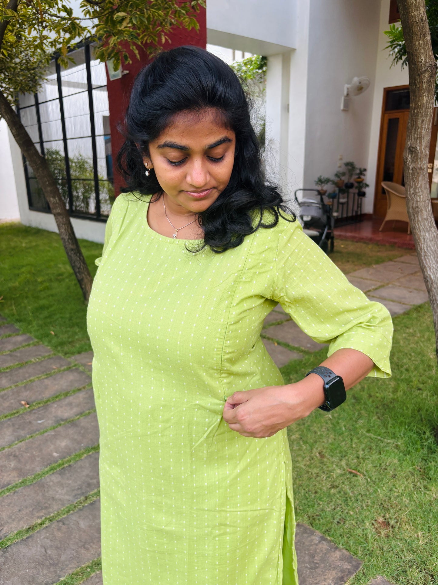 POLKA GREEN MATERNITY CO ORDS
