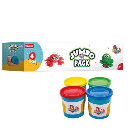 Funskool FunDough Jumbo Pack – 4 Exciting Colors - Mamadada