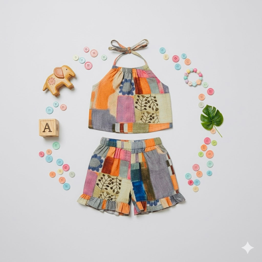 Boho Patchwork Halter Co-ord Set - Mamadada