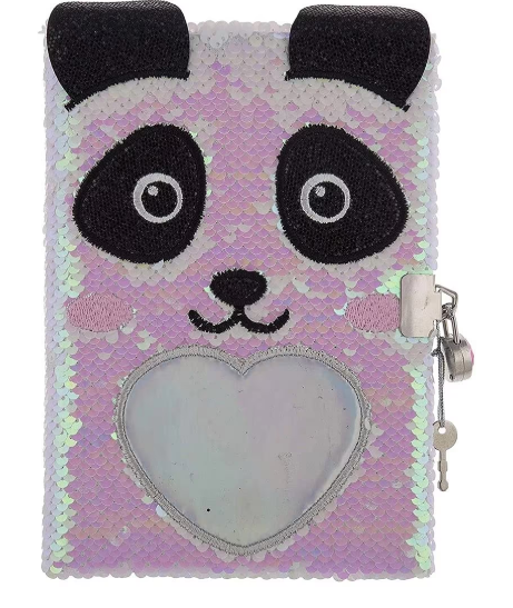 LK003 PANDA FLIP SEQUIN NOTEBOOK