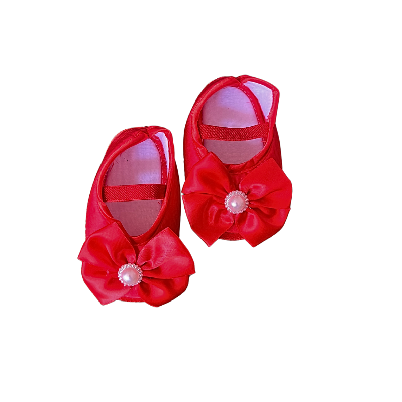 LH RED BOW BOOTIES