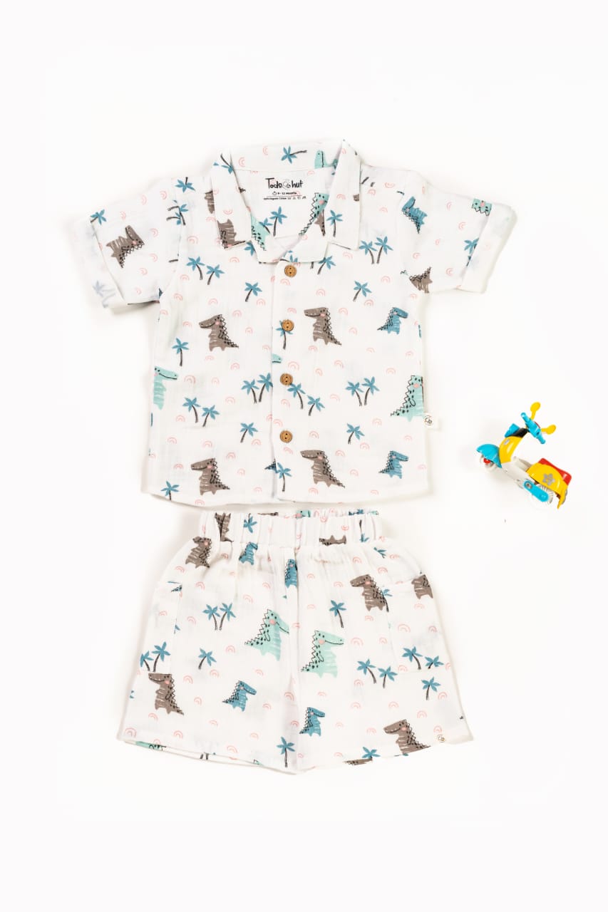 CRINKLED M.CUBAN COLLAR HS CO-ORDS SET