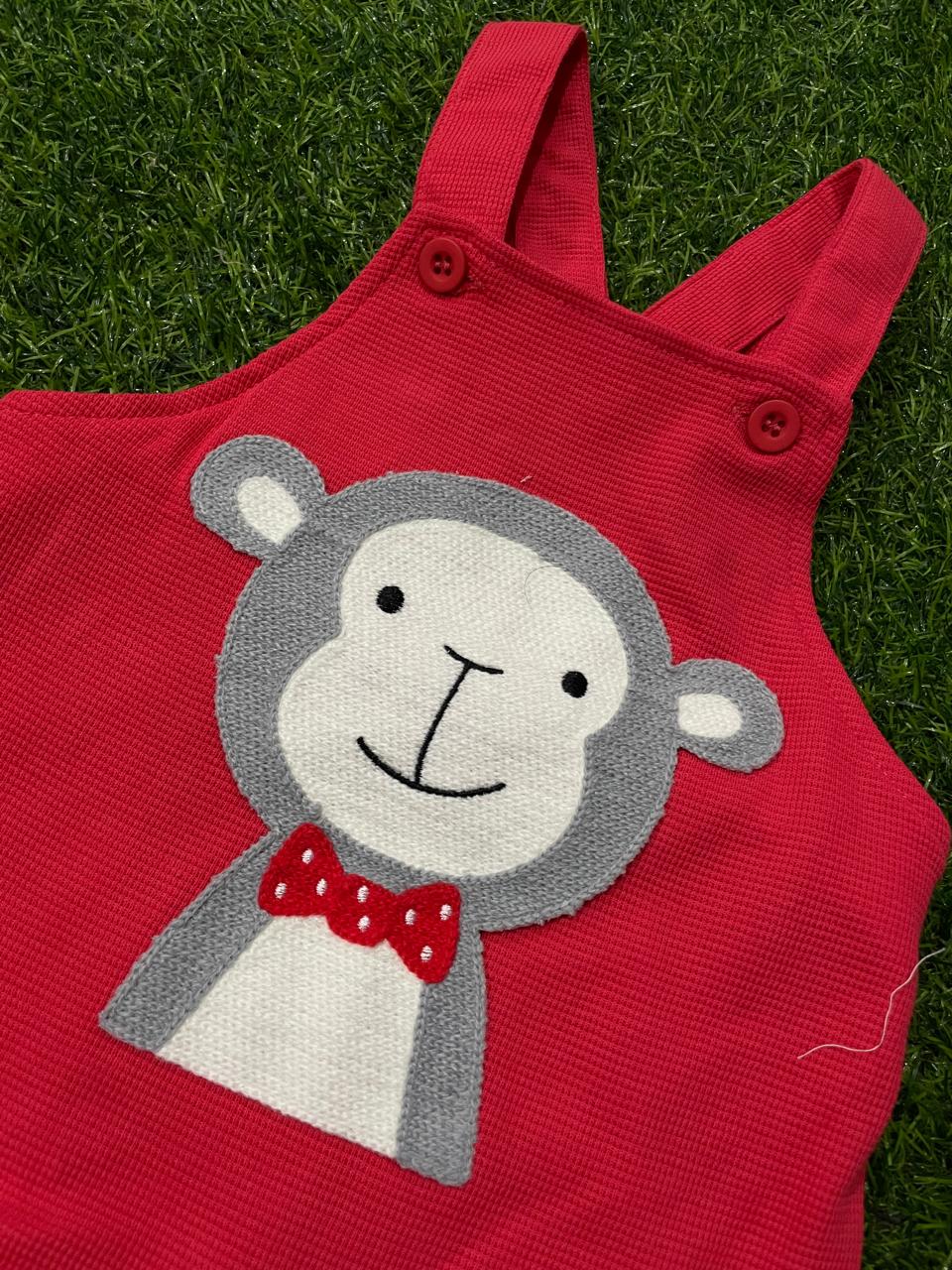 339-RED BOYS DENIM DUNGAREE