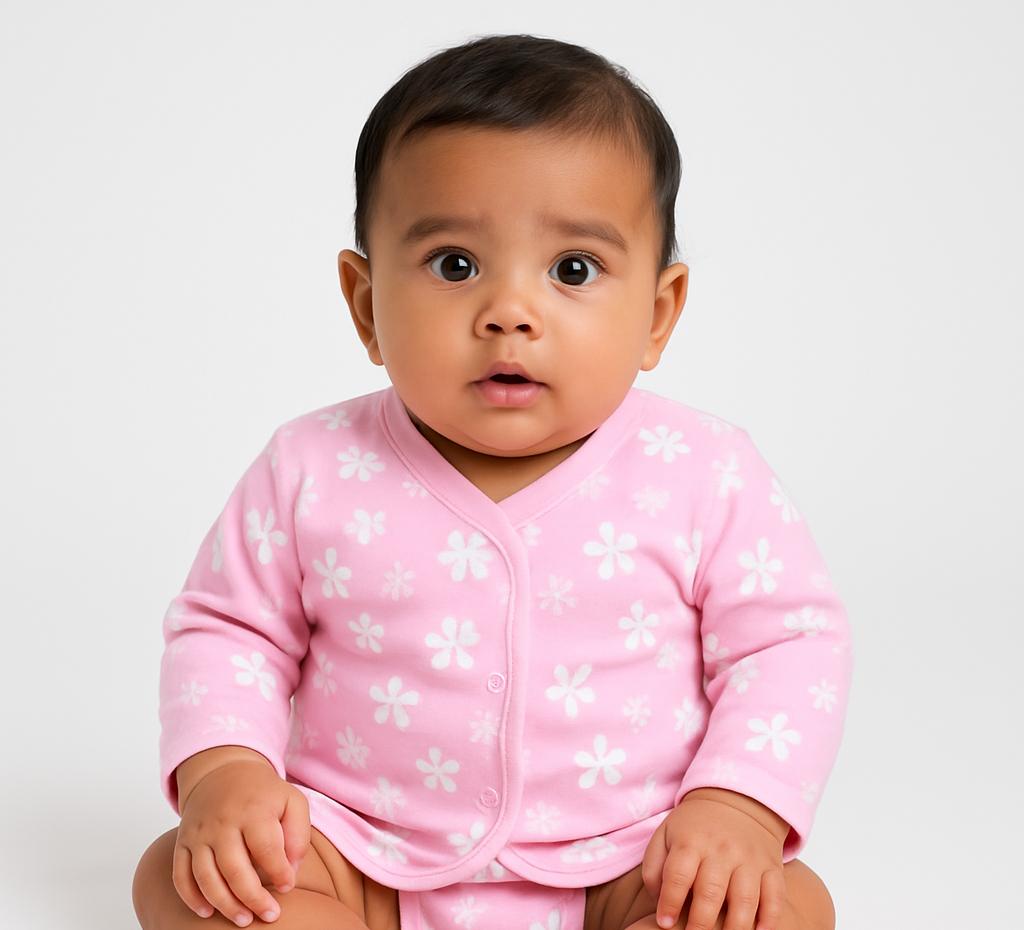 Floral Long Sleeve Jabla (Pink)