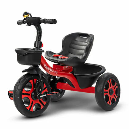 Baybee Mario Sportz Trikes Tricycle for Kids with Parental Adjust Push Handle, Canopy, Rubber Wheels & Storage - Mamadada