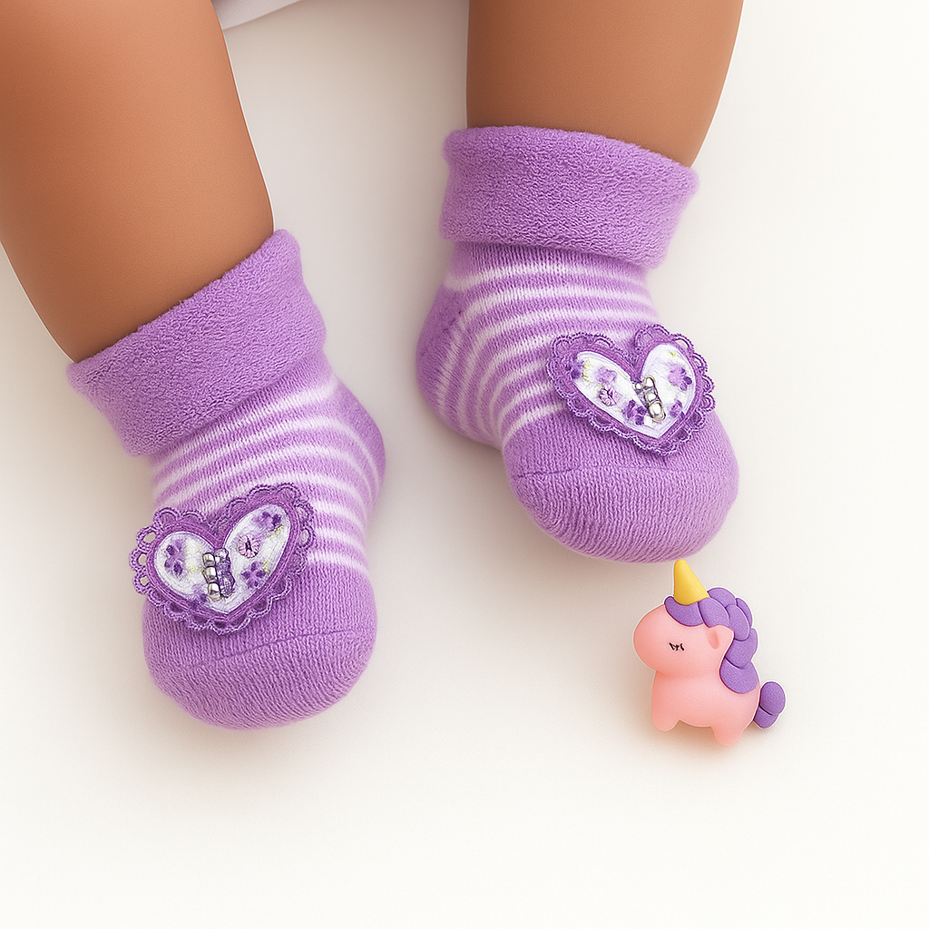 Purple Heart Sparkle Socks