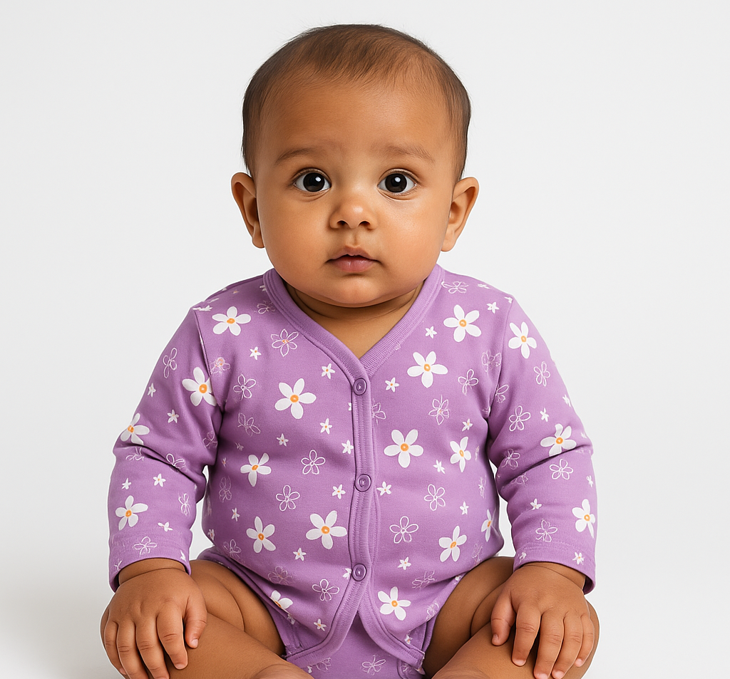 Floral Long Sleeve Jabla (Purple)