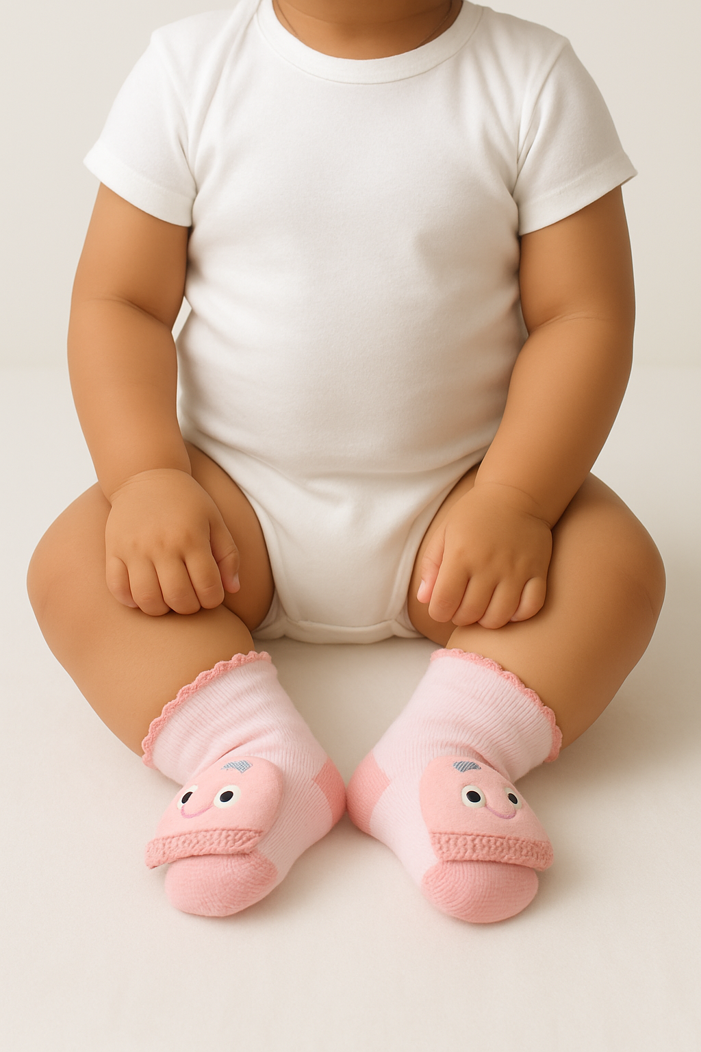 Pink Smiley Baby Socks